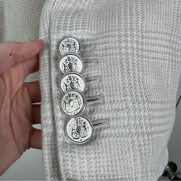 VERONICA BEARD Mathi Glen Plaid Dickey Jacket Oatmeal Beige Button Blazer 8 - Picture 13 of 15